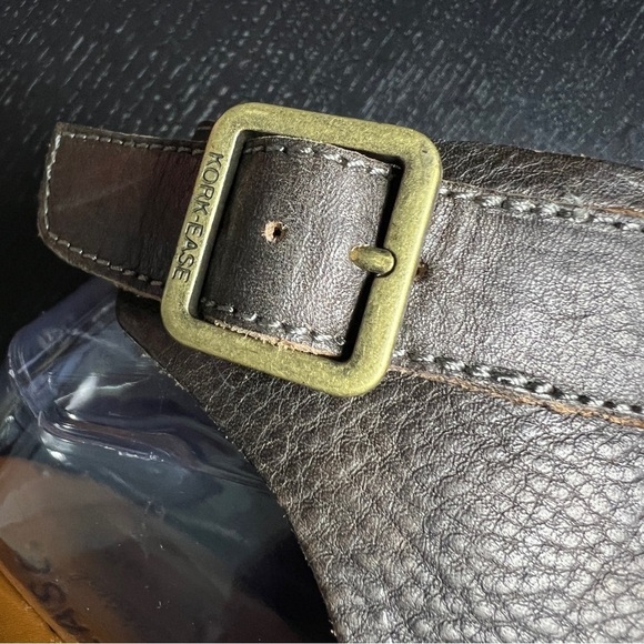 Kork-Ease Berit Brown Leather Platform Wedge Peep-toe Sandals Size 9M - Picture 9 of 13